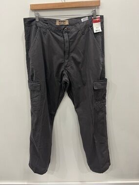 Wrangler Fleece Lined Cargo Pants 36x34 NWT Gray Utility Workwear Straight Leg